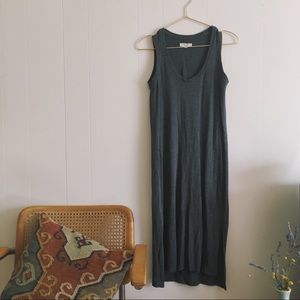 Madewell Charcoal grey jersey tank midi dress